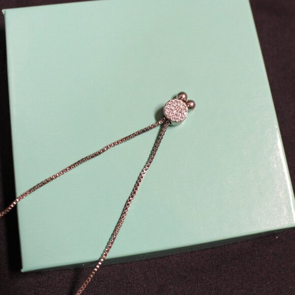 Friends Forever Engraved Lariat Bracelet w/Swarovski Crystals & Heart Charms - Picture 3 of 7